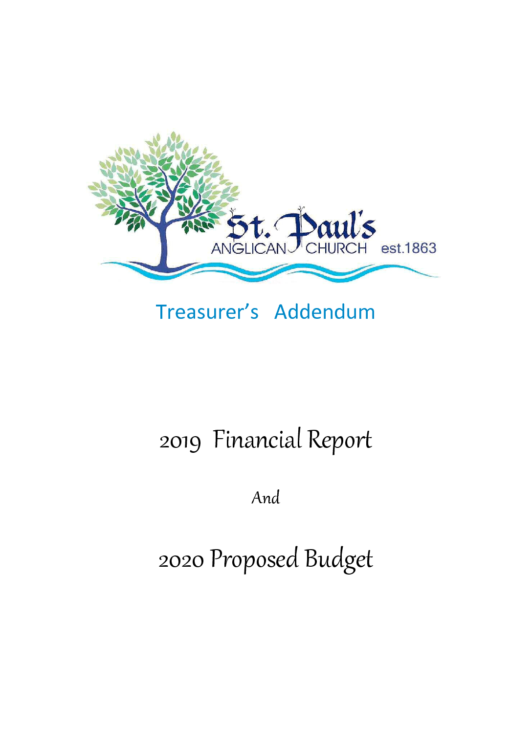 2019 Treasurer_s Report Addendum